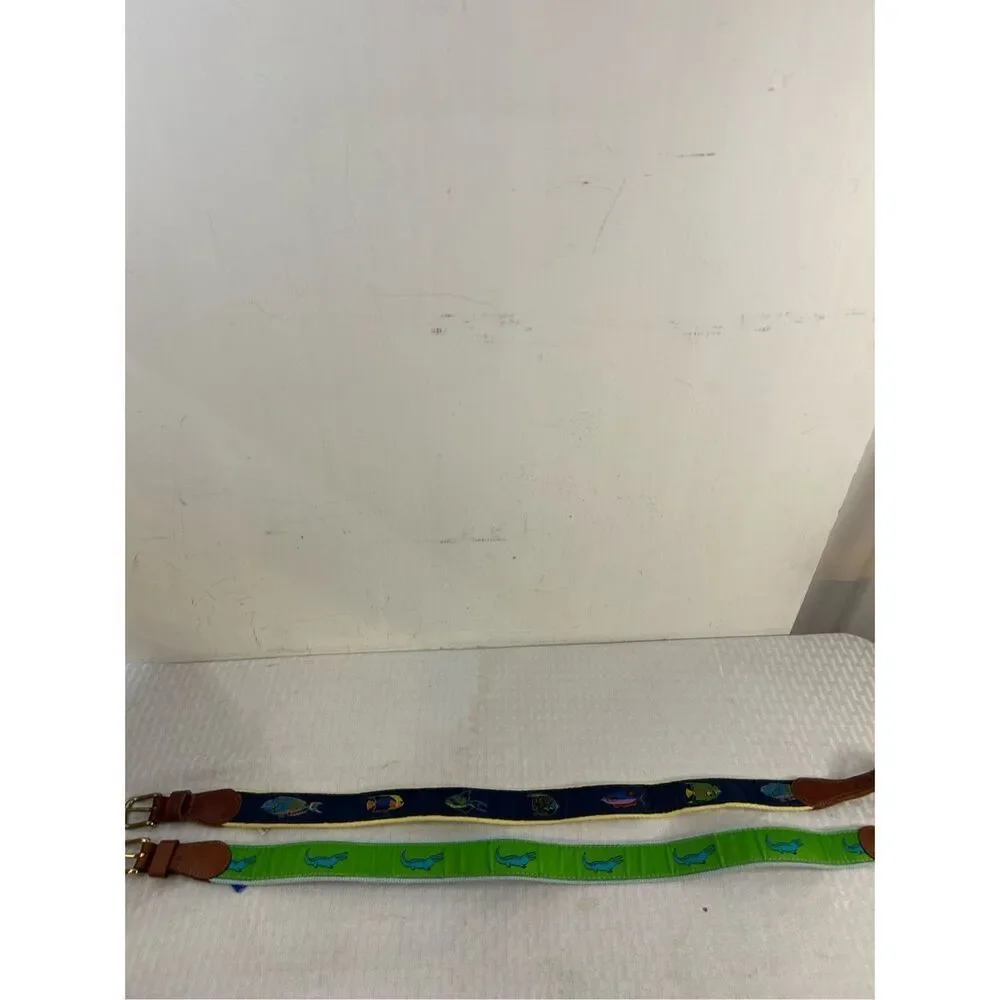 2 Bailey Boys belt‎ kids youth fish alligator